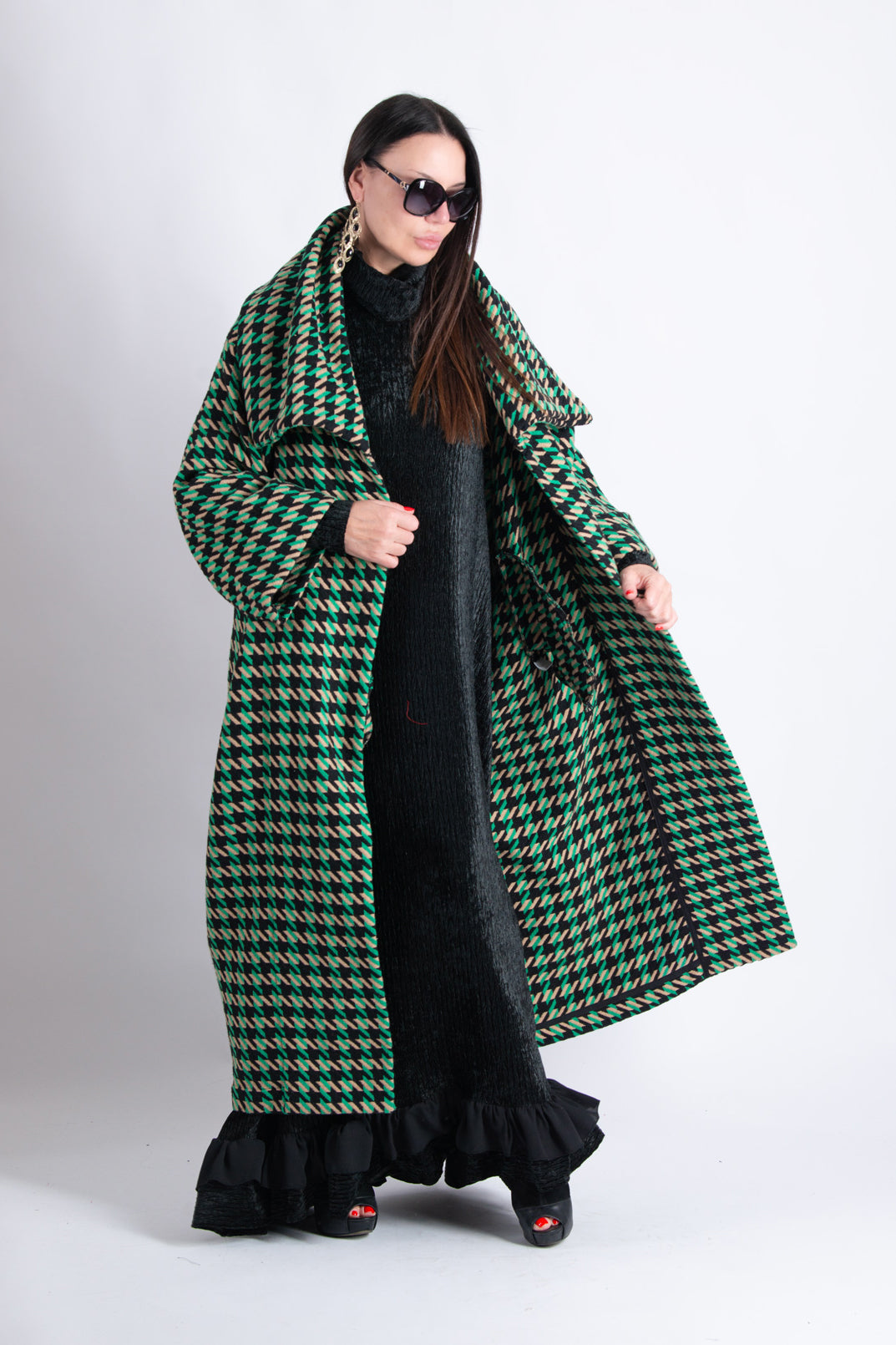 Plaid wool winter loose fit coat - Eug fashion