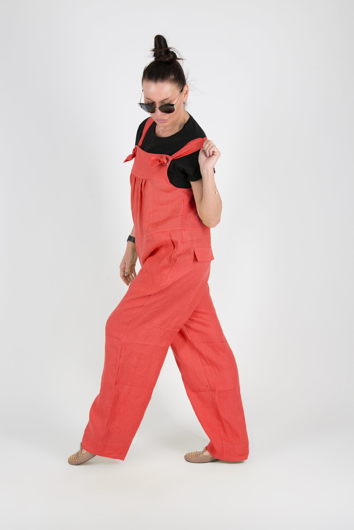 Linen Wide Summer Jumpsuit ROME EugFashion 