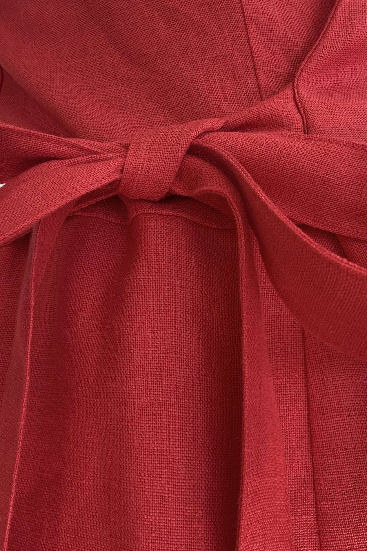 Linen wrap jumpsuit - Eug fashion #red