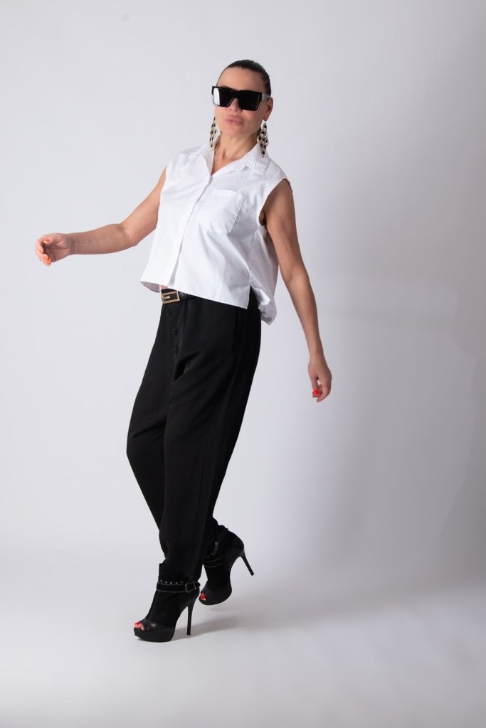 Cotton Harem Pants MAUREN - EUG Fashion