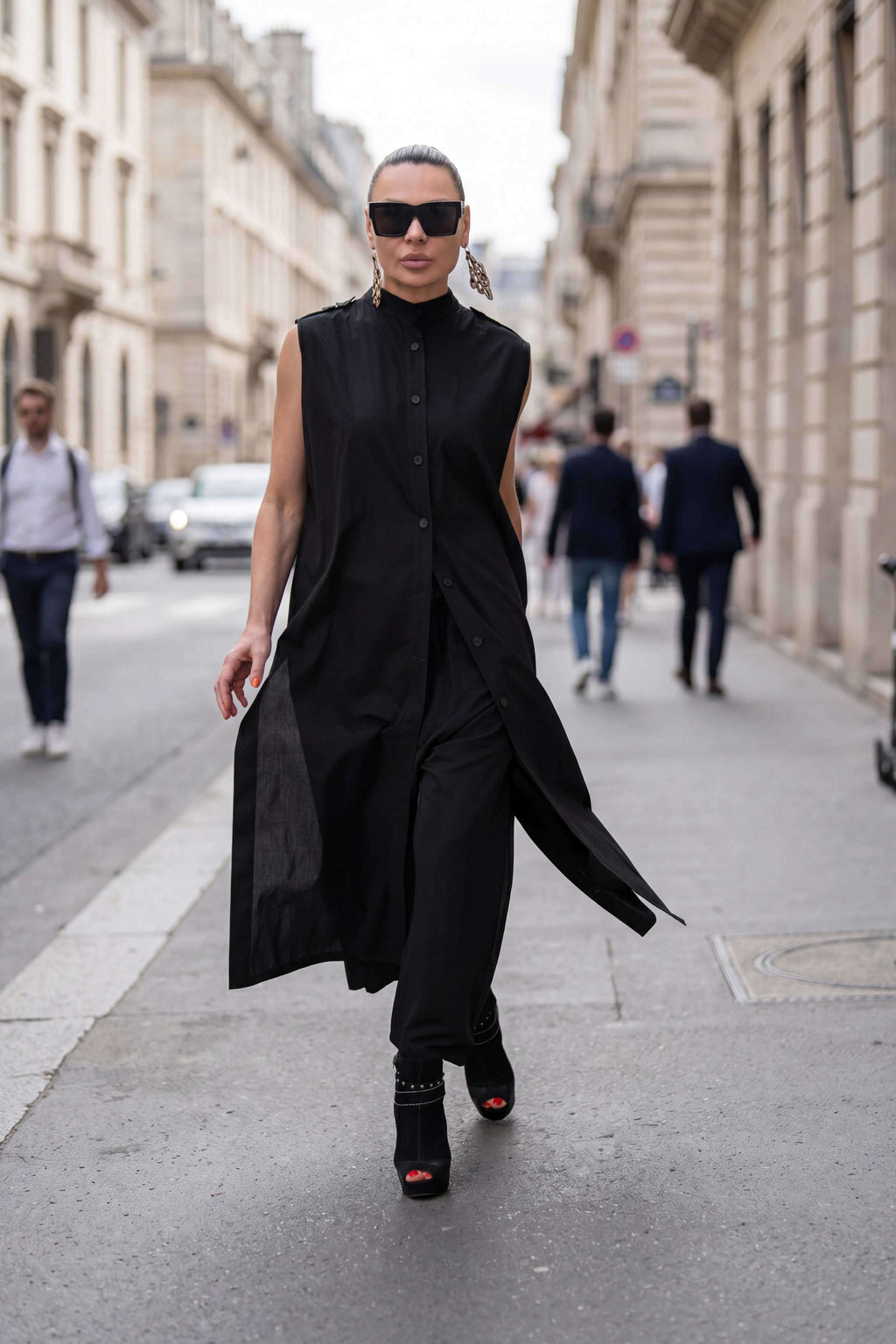 Long cotton shirt  - EUG fashion #black