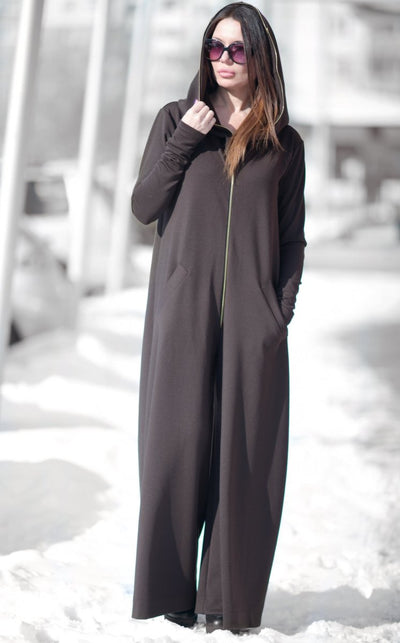 Cotton Maxi Hooded Jumpsuit EVIAN - EUG Fashion EugFashion 