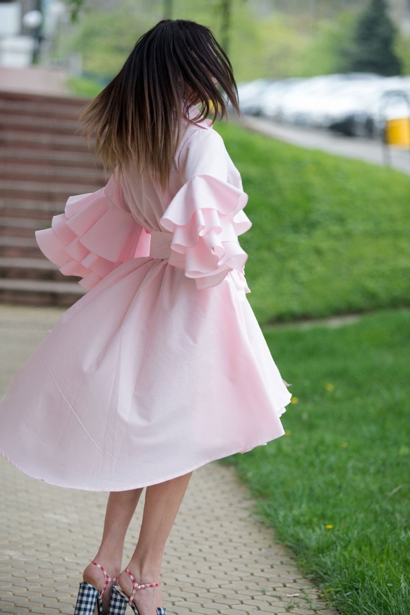 Cotton Pink Dress KAMI - EUG Fashion
