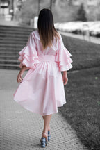 Cotton Pink Dress KAMI - EUG Fashion