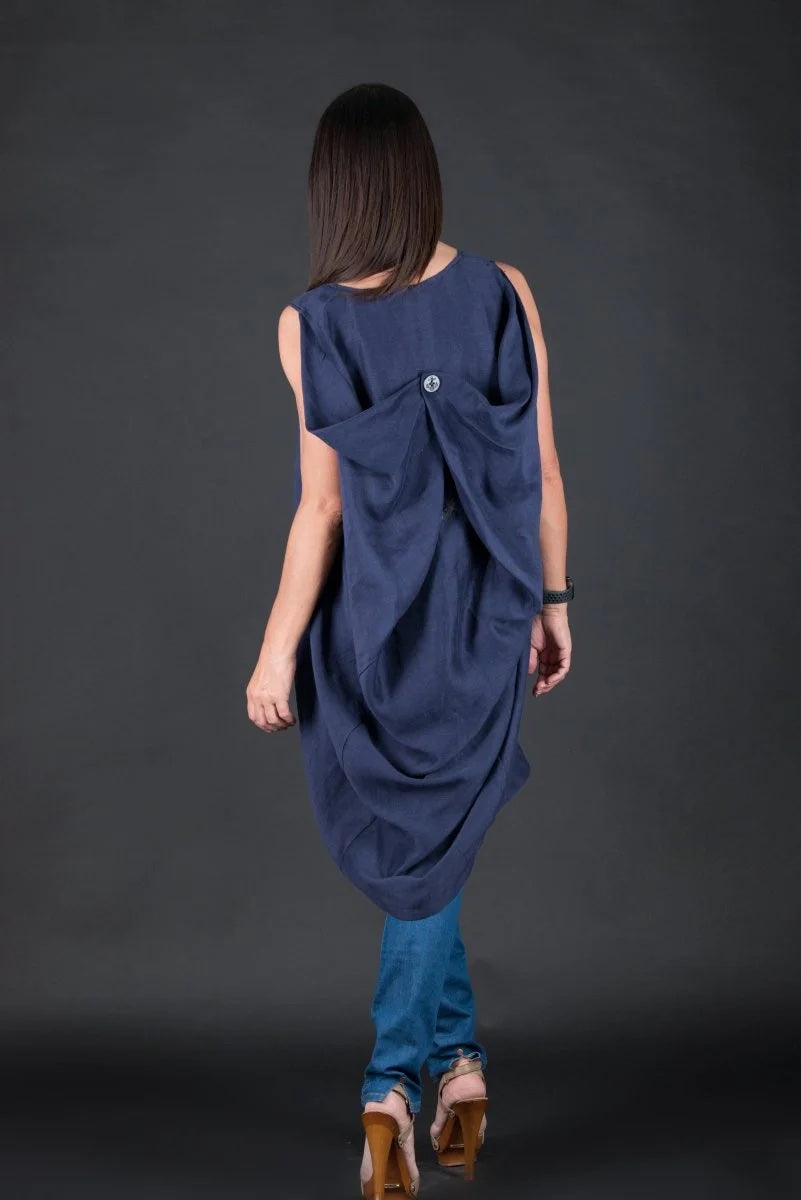 Linen Asymmetric Tunic - Sharon
