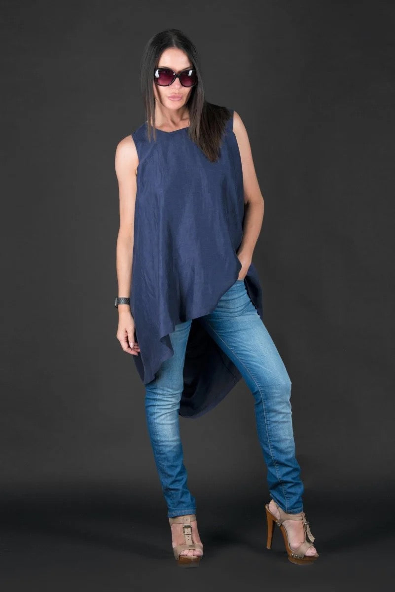 Linen Asymmetric Tunic - Sharon