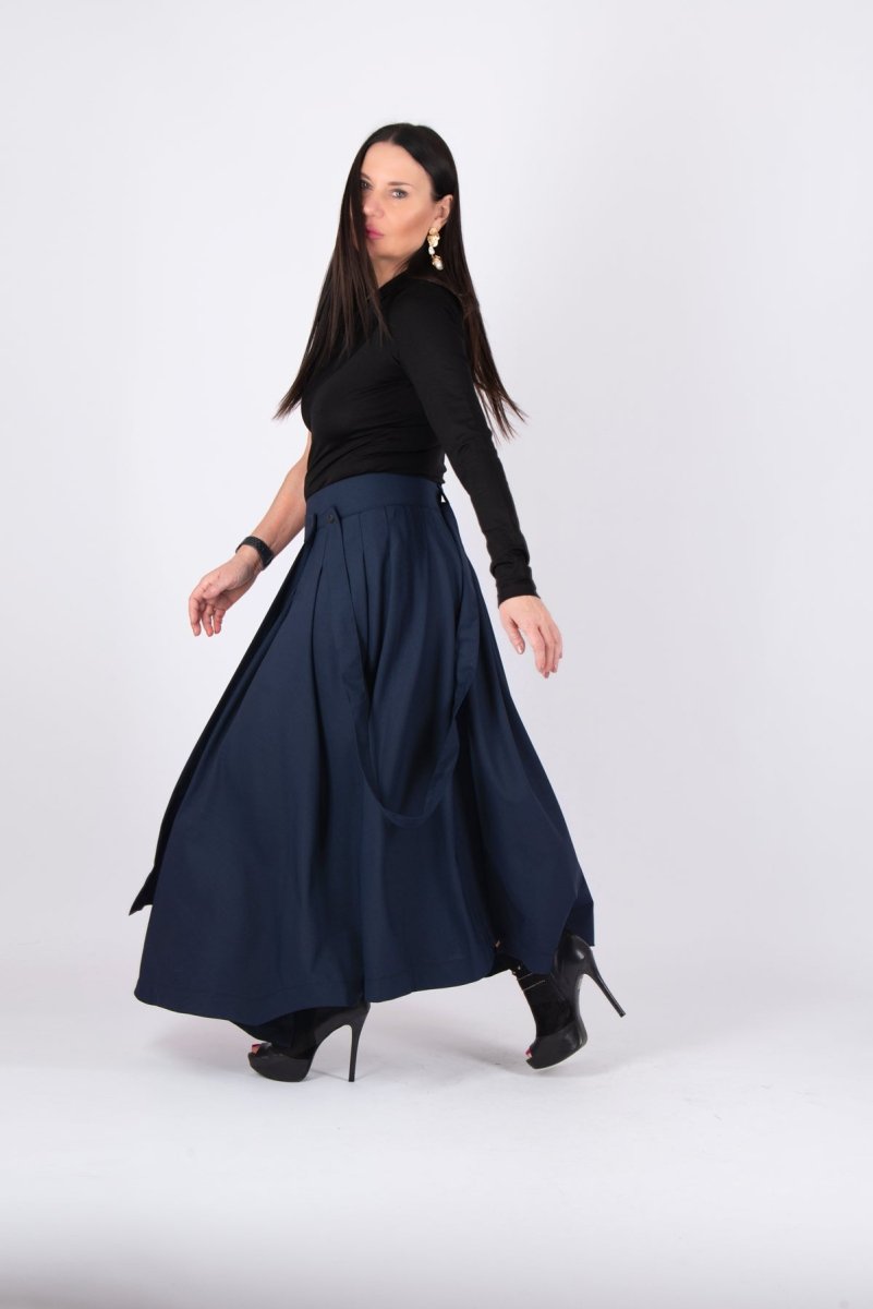 Dark Blue Long Skirt Zefira - EUG Fashion EugFashion 