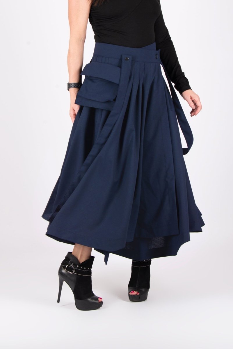 Dark Blue Long Skirt Zefira - EUG FASHION EugFashion 