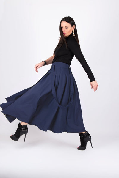 Dark Blue Long Skirt Zefira - EUG Fashion EugFashion 