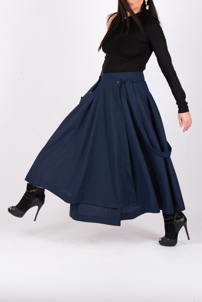 Dark Blue Long Skirt Zefira - EUG FASHION EugFashion 