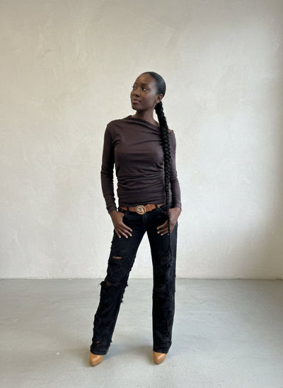 Dark Brown Top SENA - EUG Fashion EugFashion 