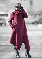 Dark Red Coat VICTORIA - EUG Fashion