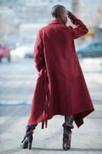 Dark Red Coat VICTORIA - EUG Fashion