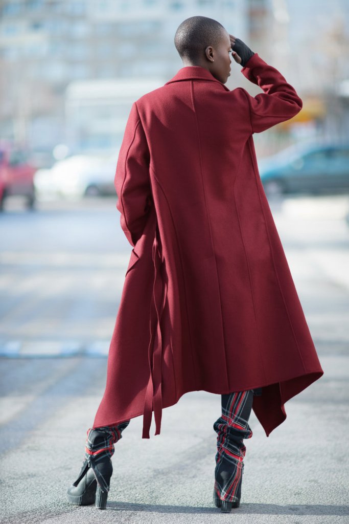 Dark Red Coat VICTORIA - EUG Fashion