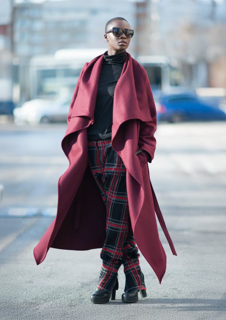 Dark Red Coat VICTORIA - EUG Fashion