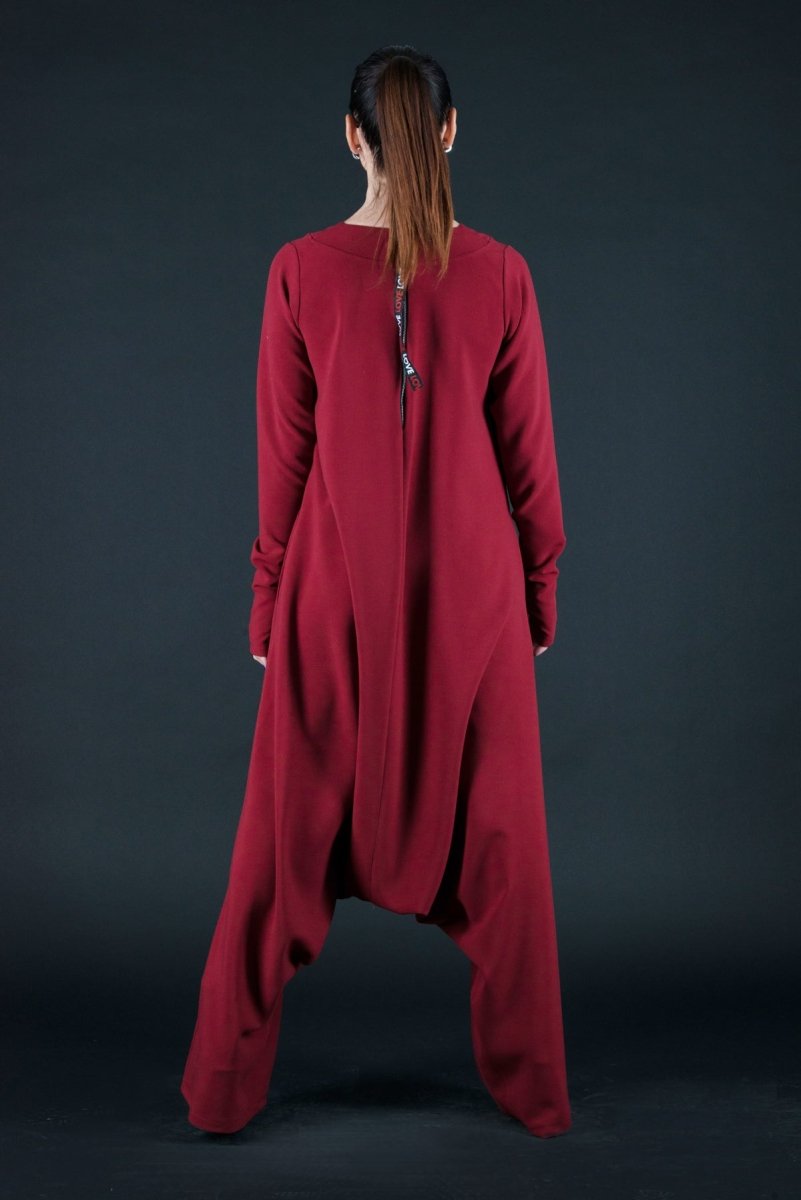 Dark Red Harem Jumpsuit ERNA - EUG Fashion EugFashion 