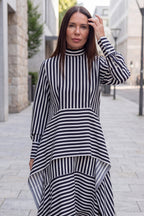 Striped layered ruffle dress Doa - EUG Fashion