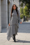 Striped layered ruffle dress Doa - EUG Fashion
