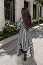 Striped layered ruffle dress Doa - EUG Fashion
