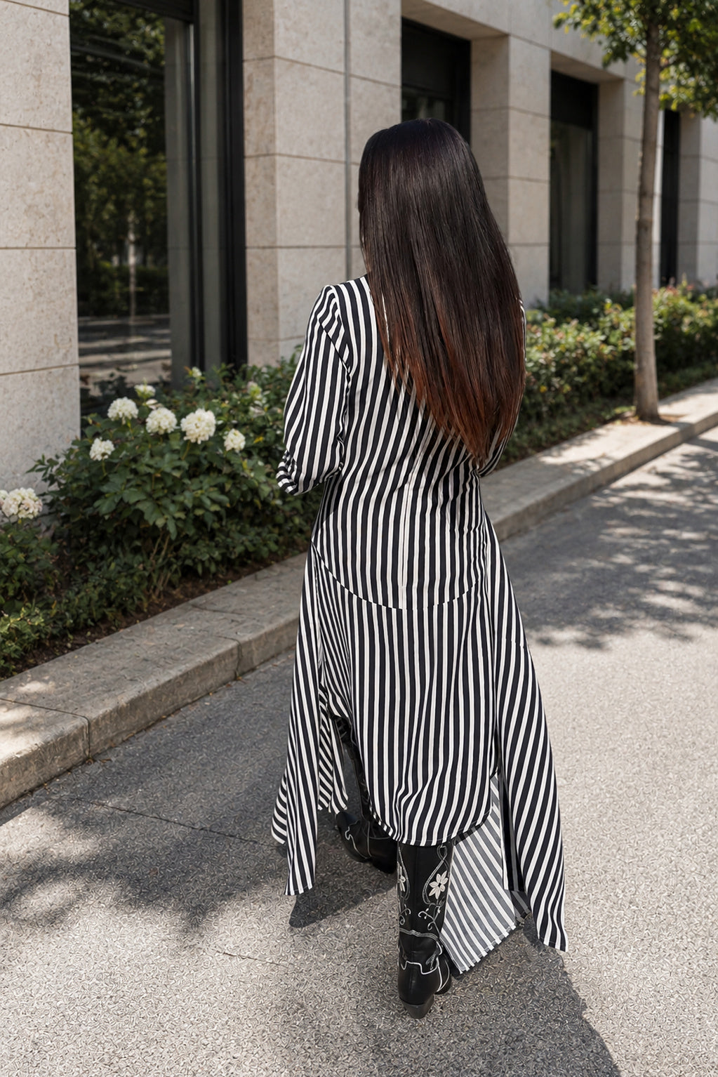 Striped layered ruffle dress Doa - EUG Fashion
