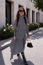 Striped layered ruffle dress Doa - EUG Fashion