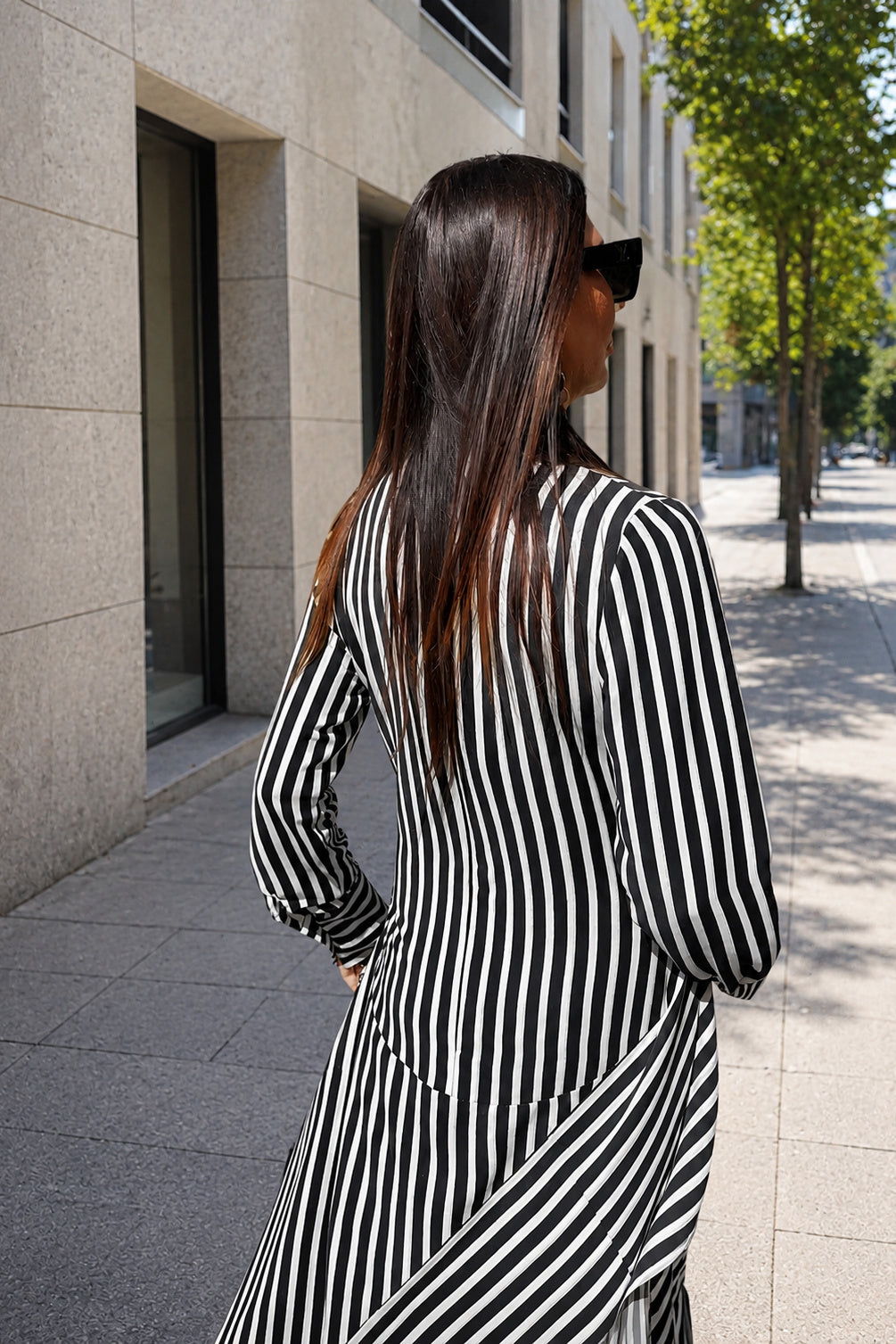 Striped layered ruffle dress Doa - EUG Fashion