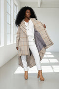Double - Breasted Asymmetrical Coat Albena - EUG Fashion