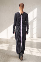 Black punto milano maxi dress Lara with white back panel - EUG Fashion #black
