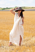 sleeveless linen dress - EUG fashon #natural