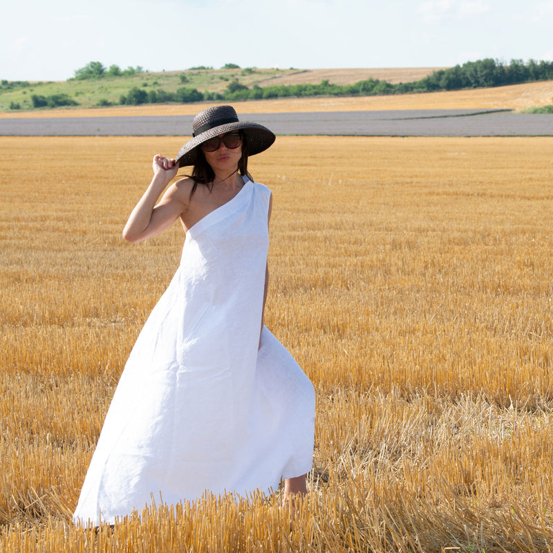 linen white dress