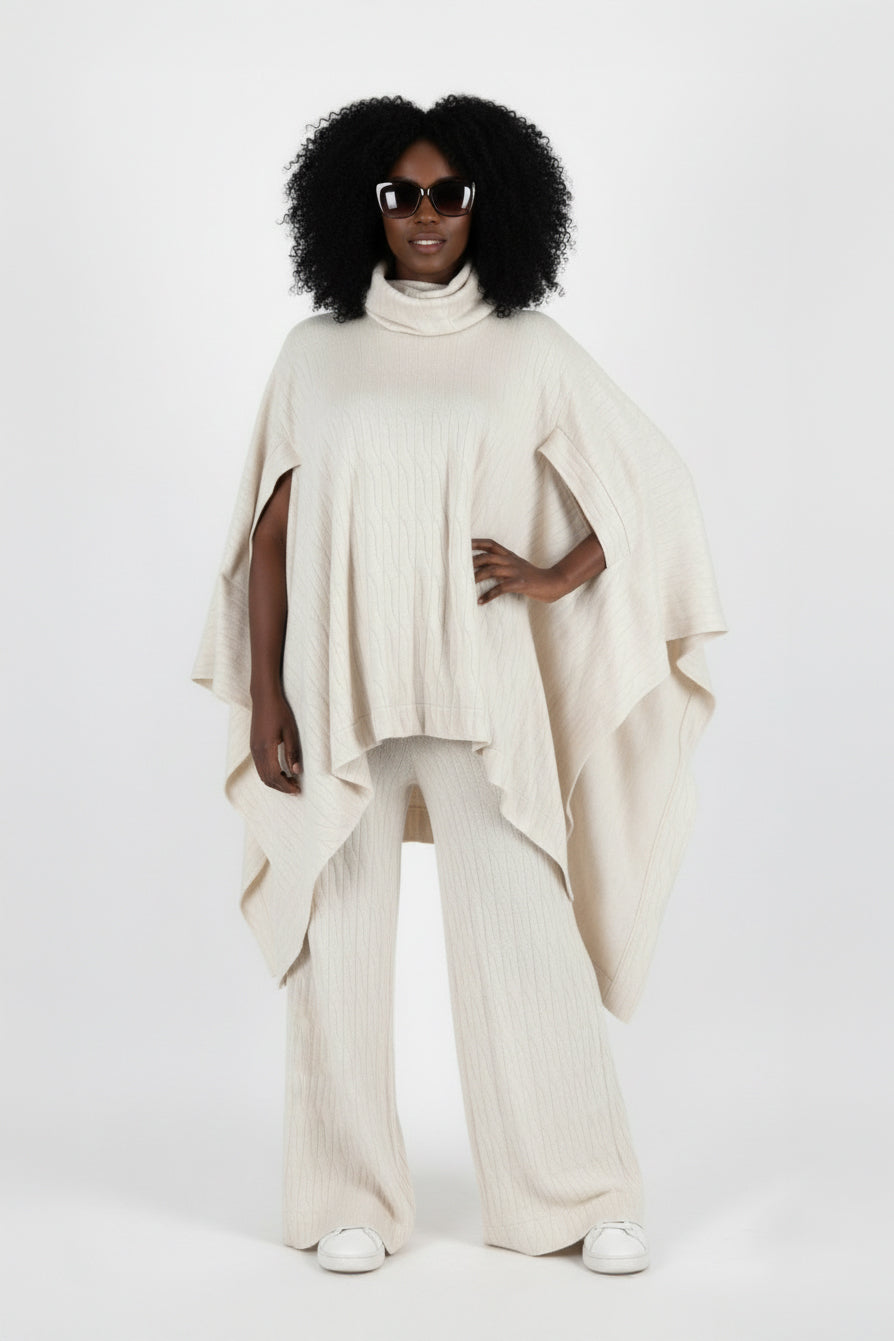 Knitted Poncho Outfit - Eva