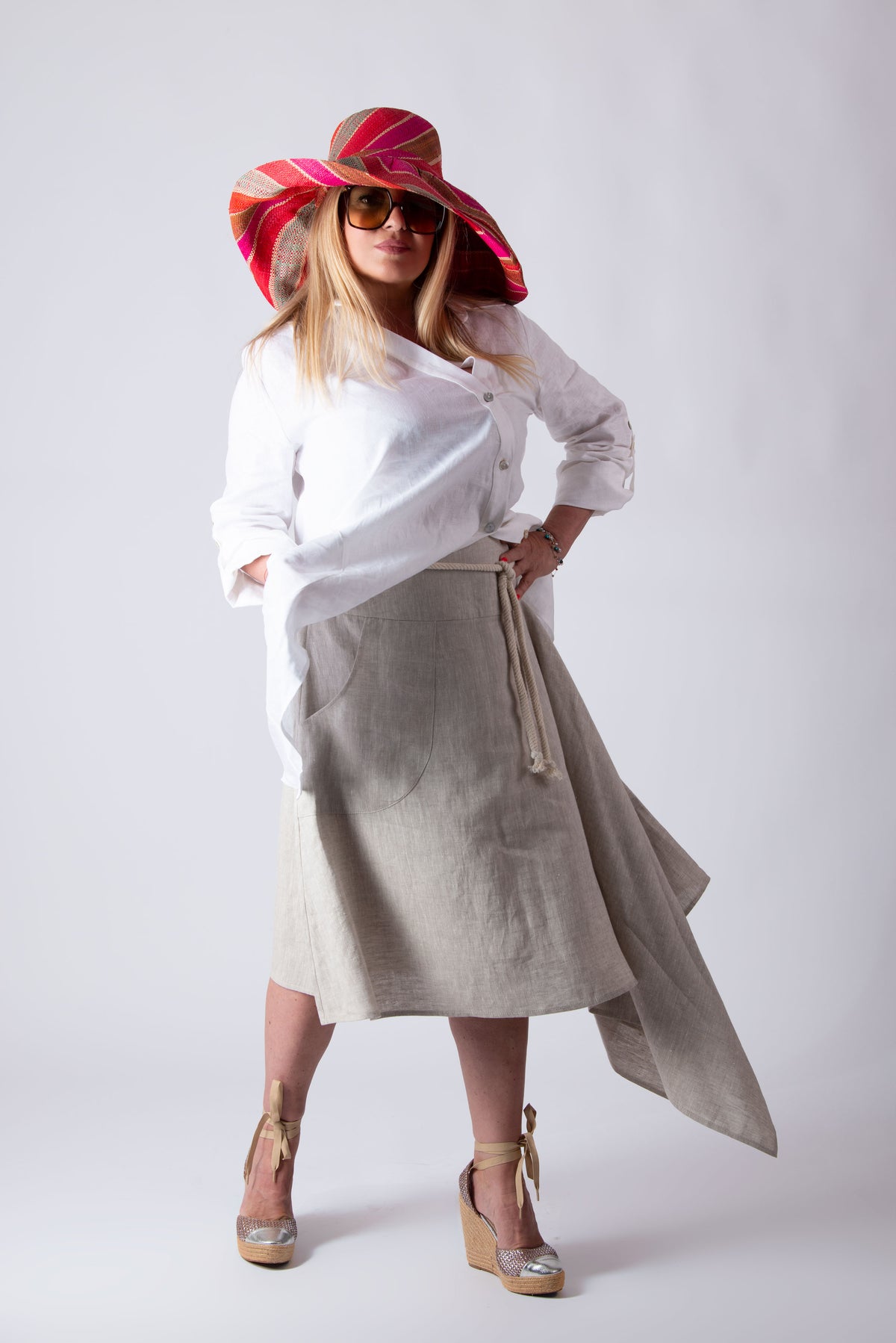 natural Linen skirt - EUG fashion