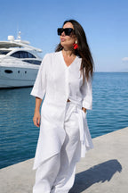 white linen elegant top