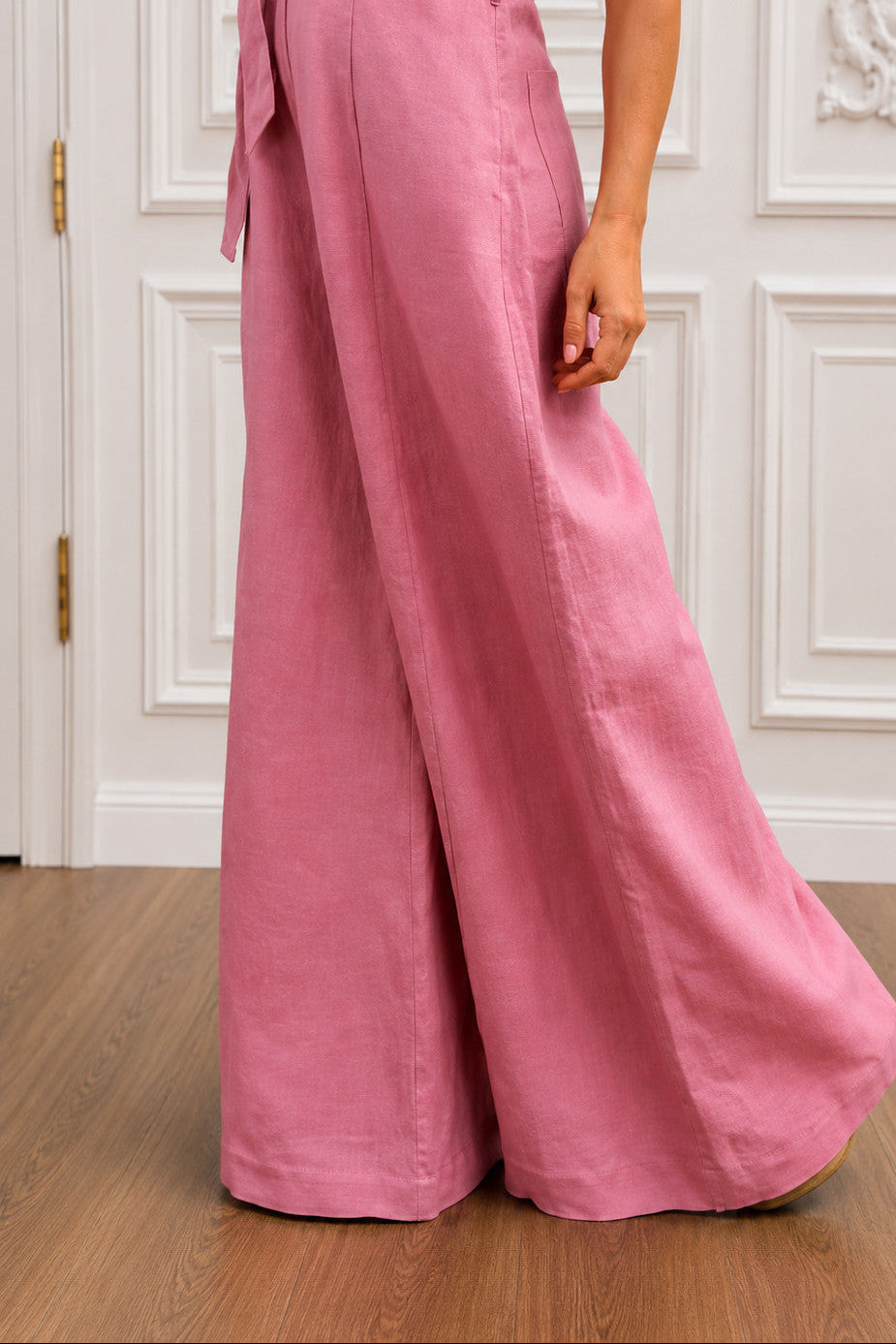 off_shoulders_linen_jumpsuit #pink