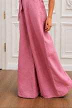 off_shoulders_linen_jumpsuit #pink
