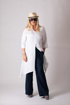 elegant woman linen top tunic