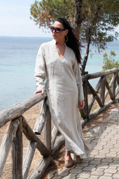 ENAS LONG LINEN DRESS - EUG FASHION EugFashion 