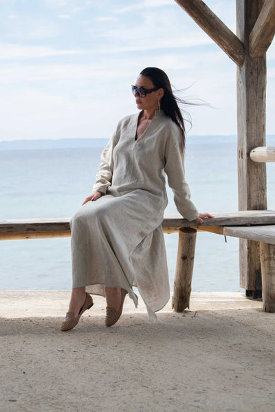 ENAS LONG LINEN DRESS - EUG FASHION EugFashion 