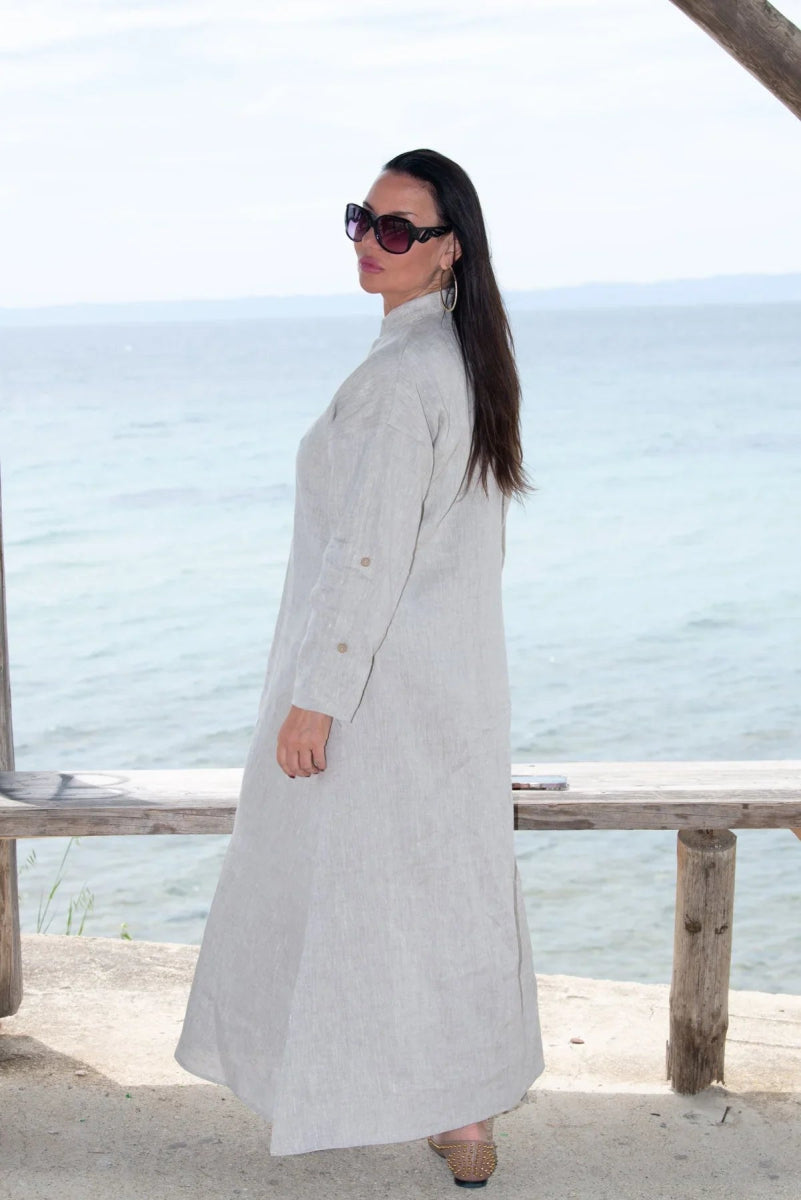 ENAS LONG LINEN DRESS - EUG FASHION EugFashion 