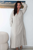 Linen long boho dress - EUG fashion #natural
