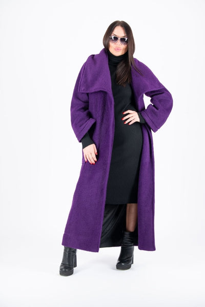 ERIN Winter Fur Purple Coat ON SALE - EUG Fashion EugFashion 