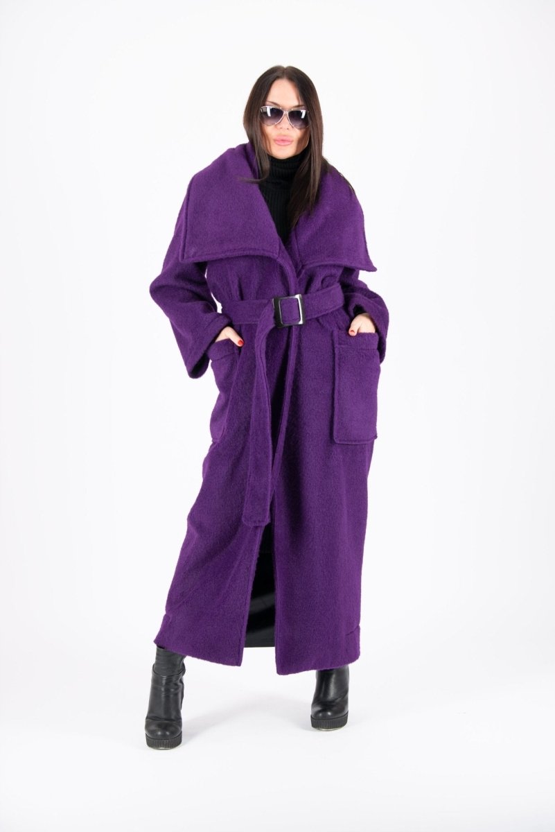 ERIN Winter Fur Purple Coat ON SALE - EUG Fashion EugFashion 