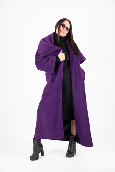 ERIN Winter Fur Purple Coat ON SALE - EUG Fashion EugFashion 