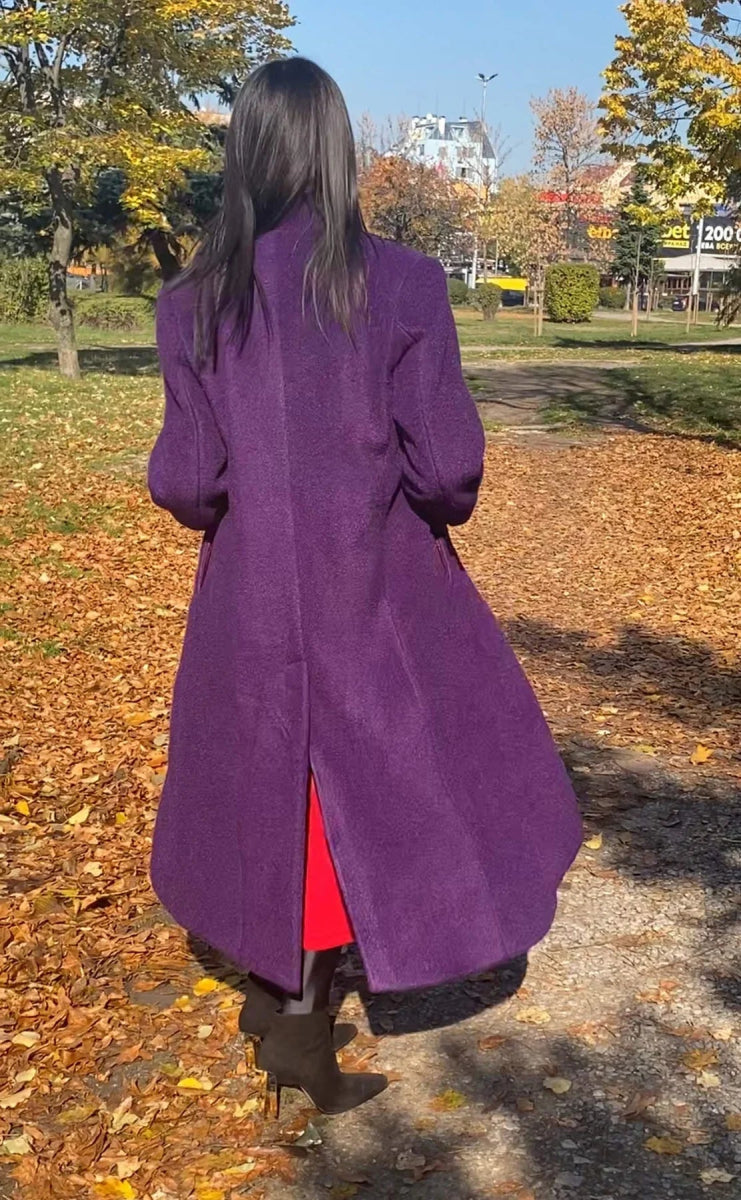 ERIN Winter Fur Purple Coat ON SALE - EUG Fashion EugFashion 