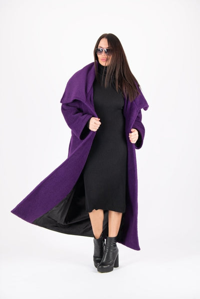 ERIN Winter Fur Purple Coat ON SALE - EUG Fashion EugFashion 