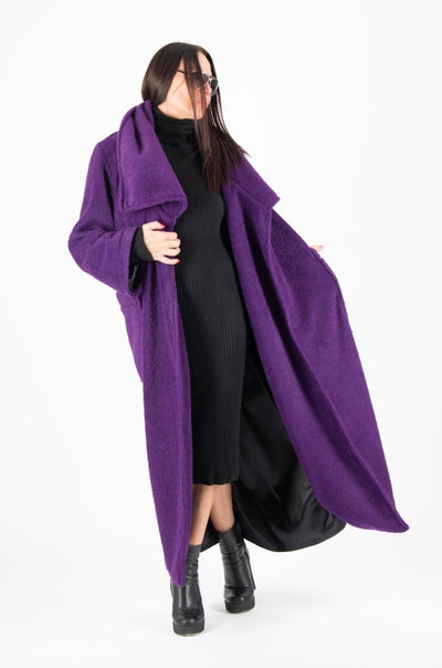 ERIN Winter Fur Purple Coat ON SALE - EUG Fashion EugFashion 