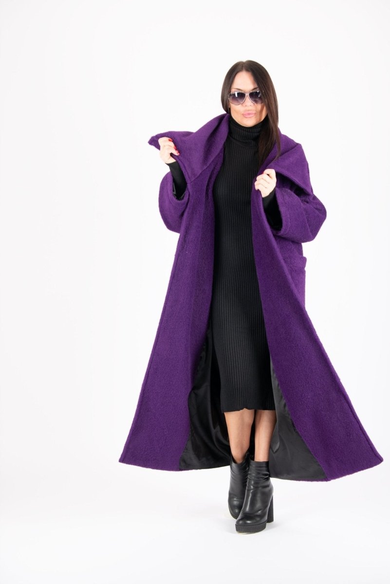 ERIN Winter Fur Purple Coat ON SALE - EUG Fashion EugFashion 