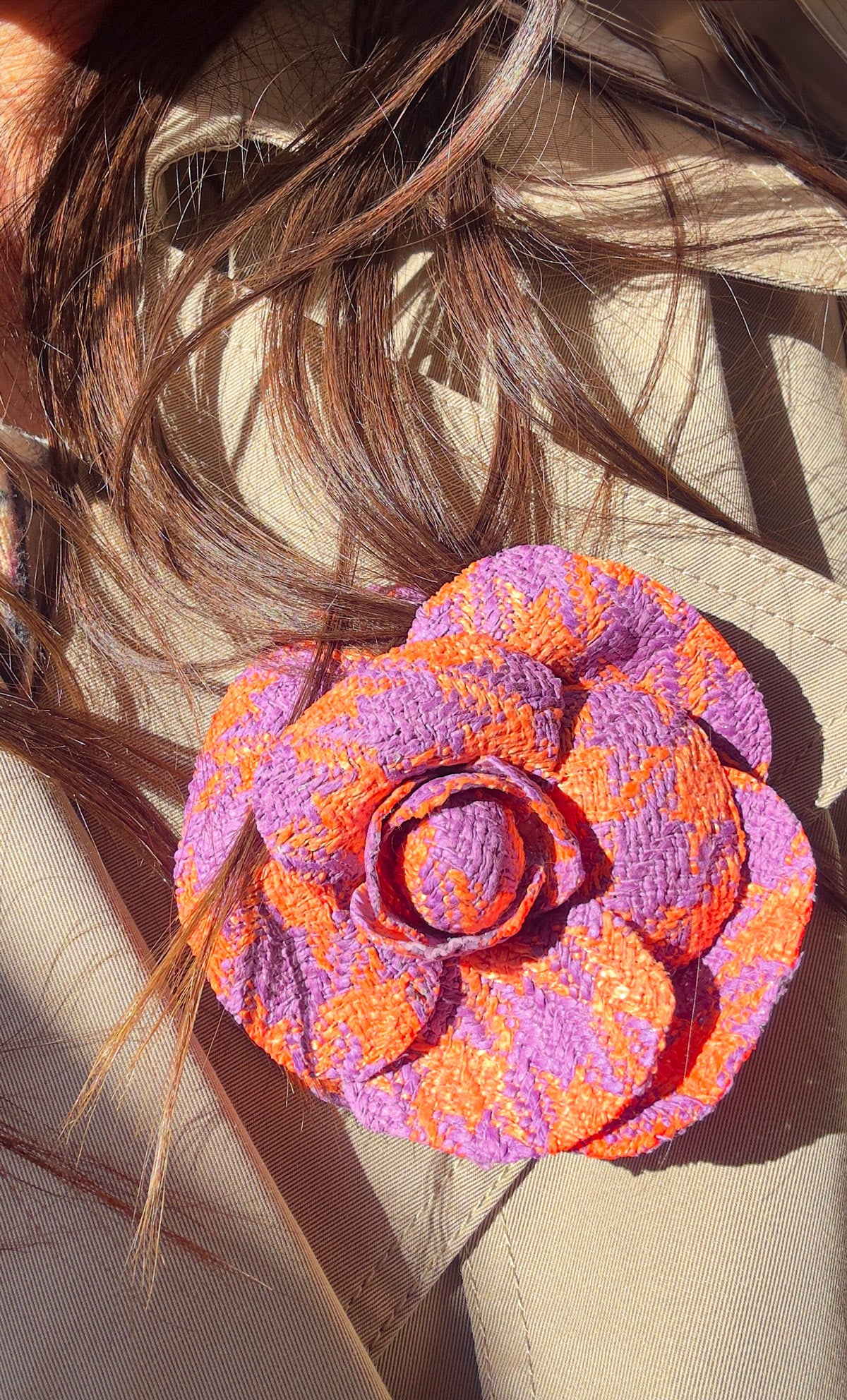 Fabric Rose Flowers brooch CAMELIA EugFashion 