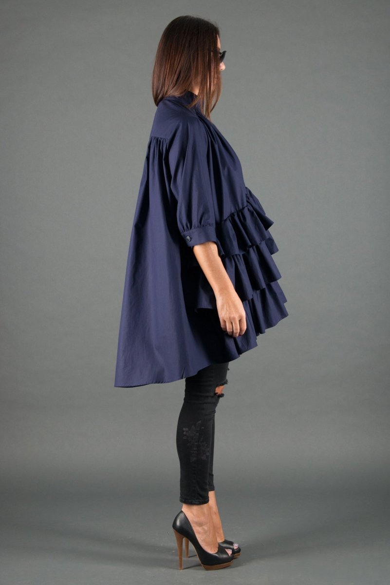 Flounces Loose Summer Shirt NOOR - EUG Fashion