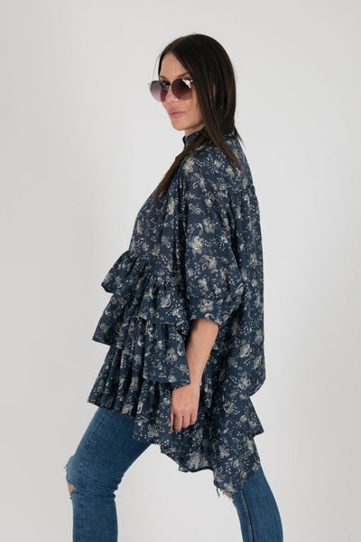 Flounces Loose Summer Shirt NOOR - EUG FASHION EugFashion 